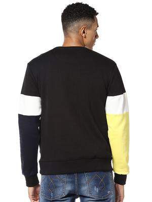 black color block cut & sew sweatshirt - 17274724 - Standard Image - 3
