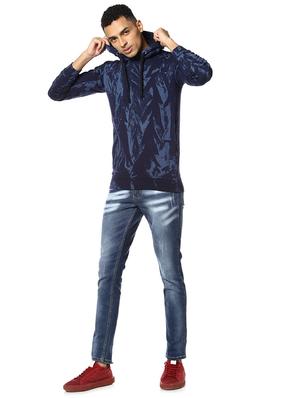 navy blue printed sweatshirt - 17274725 - Standard Image - 4