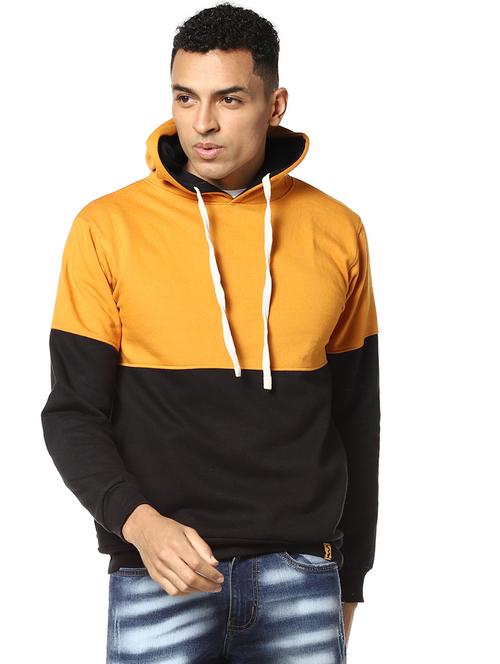 yellow color block cut & sew sweatshirt - 17274726 - Standard Image - 1