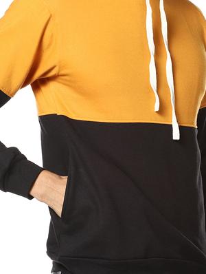 yellow color block cut & sew sweatshirt - 17274726 - Standard Image - 5