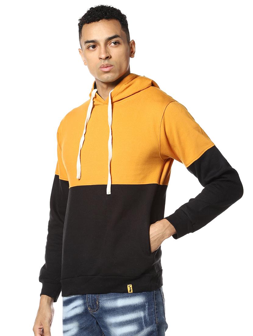 yellow color block cut & sew sweatshirt - 17274726 - Zoom Image - 2