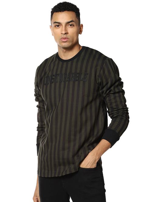 olive green striped t-shirt - 17274729 - Very Small Image - 1