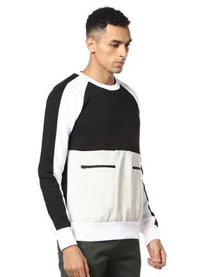 black color block raglan sweatshirt - 17274733 - Standard Image - 2
