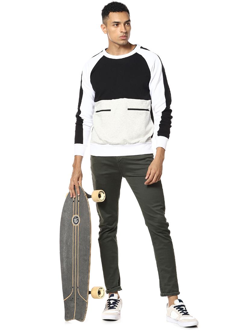 black color block raglan sweatshirt - 17274733 - Zoom Image - 4
