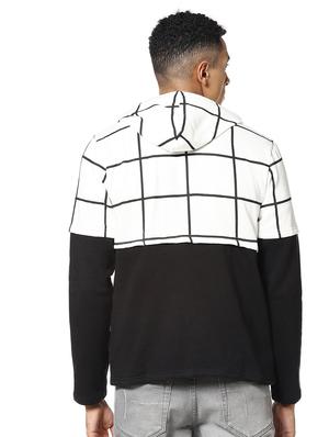 white checkered cut & sew sweatshirt - 17274734 - Standard Image - 3