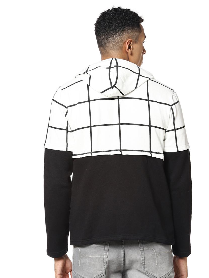 white checkered cut & sew sweatshirt - 17274734 - Zoom Image - 3