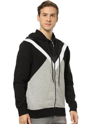 black color block cut & sew sweatshirt - 17274743 - Standard Image - 2