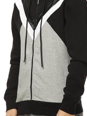 black color block cut & sew sweatshirt - 17274743 - Standard Image - 5