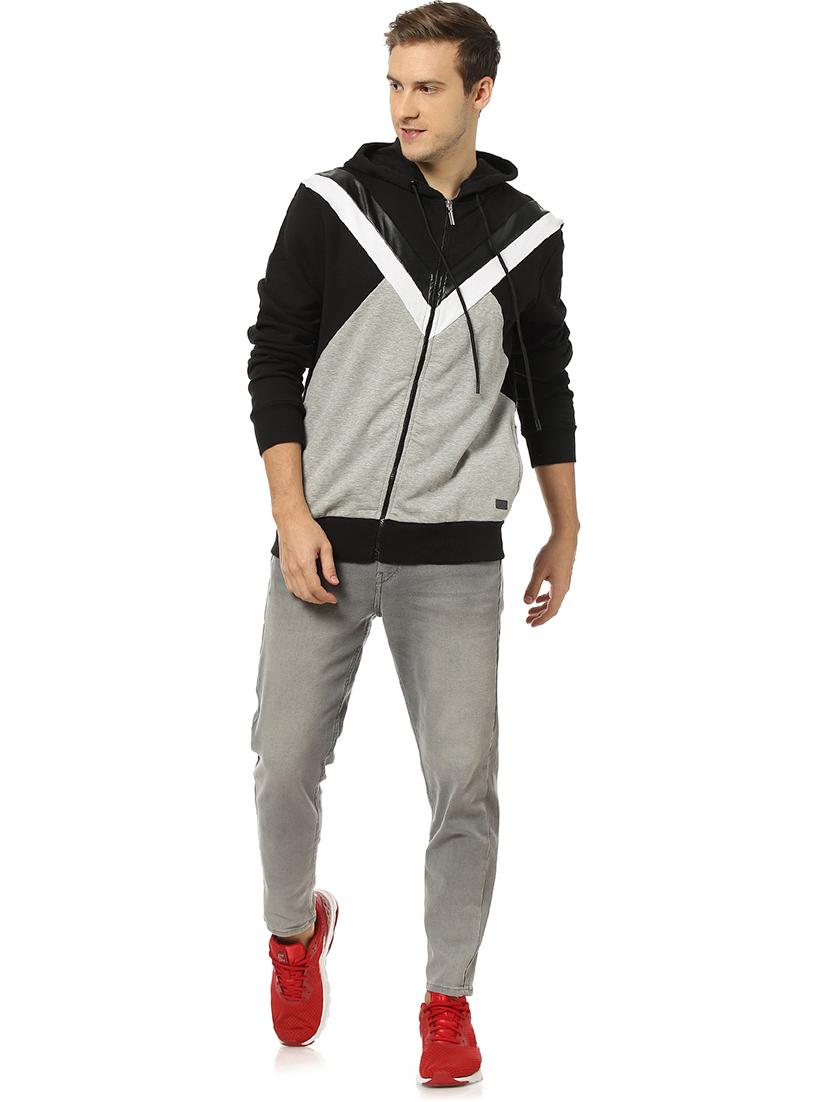 black color block cut & sew sweatshirt - 17274743 - Zoom Image - 4