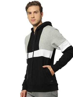 black color block cut & sew sweatshirt - 17274744 - Standard Image - 2