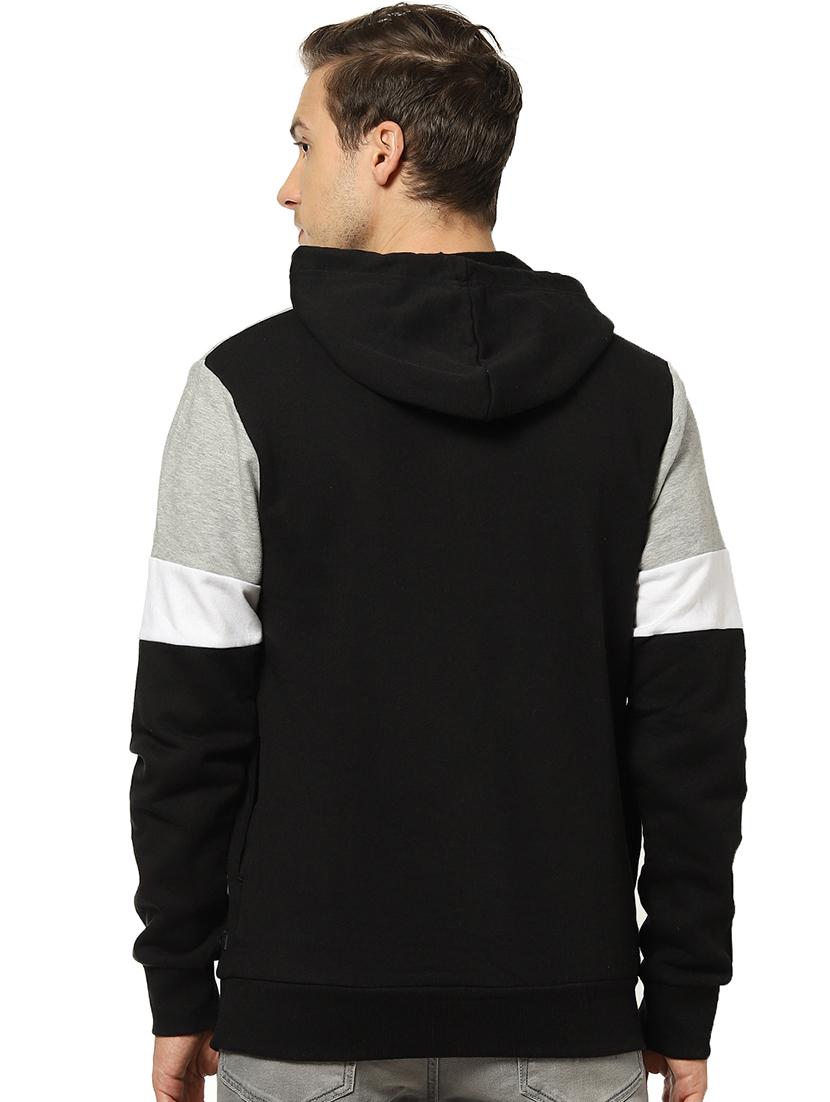 black color block cut & sew sweatshirt - 17274744 - Zoom Image - 3