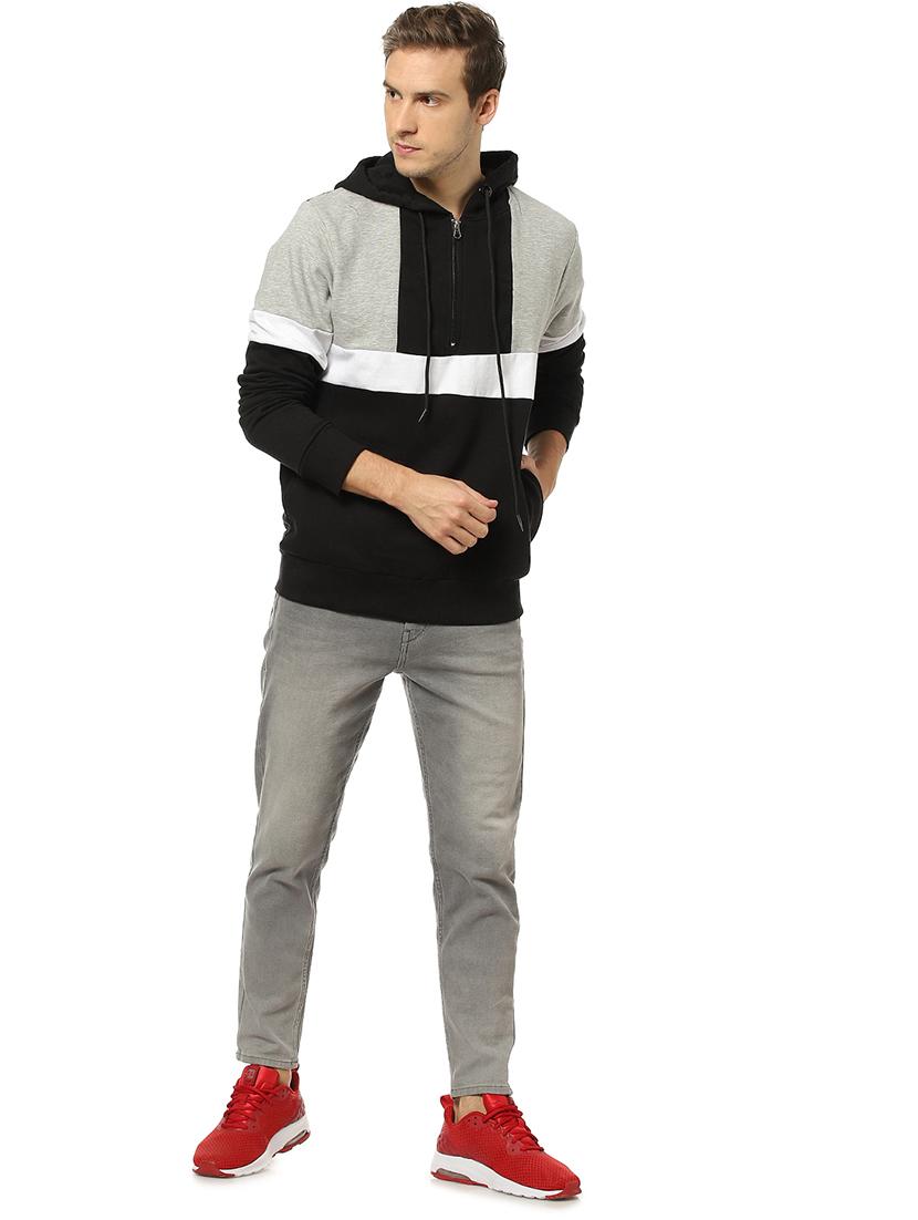black color block cut & sew sweatshirt - 17274744 - Zoom Image - 4