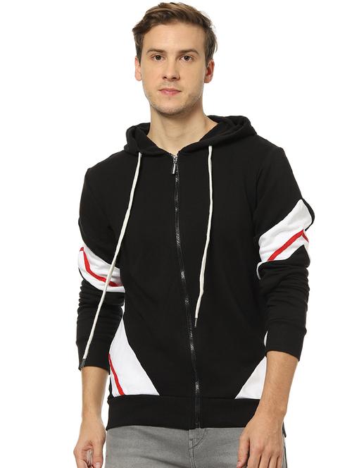 black cut & sew color block sweatshirt - 17274745 - Standard Image - 1