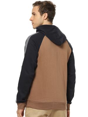 brown color block raglan sweatshirt - 17274747 - Standard Image - 3