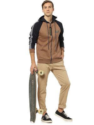 brown color block raglan sweatshirt - 17274747 - Standard Image - 4