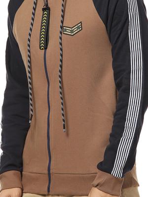brown color block raglan sweatshirt - 17274747 - Standard Image - 5