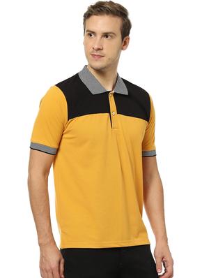 yellow color block polo t-shirt - 17274752 - Standard Image - 2