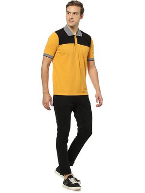 yellow color block polo t-shirt - 17274752 - Standard Image - 4