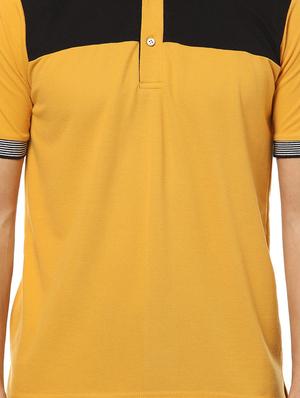 yellow color block polo t-shirt - 17274752 - Standard Image - 5