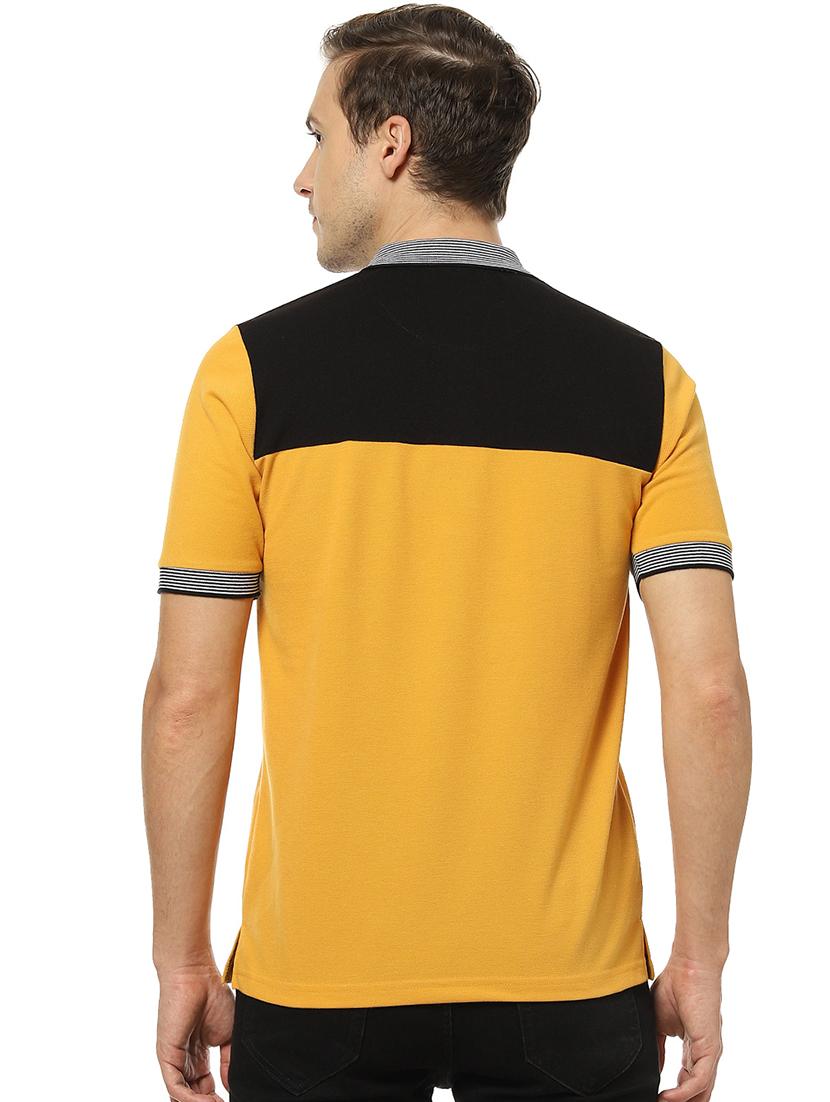 yellow color block polo t-shirt - 17274752 - Zoom Image - 3