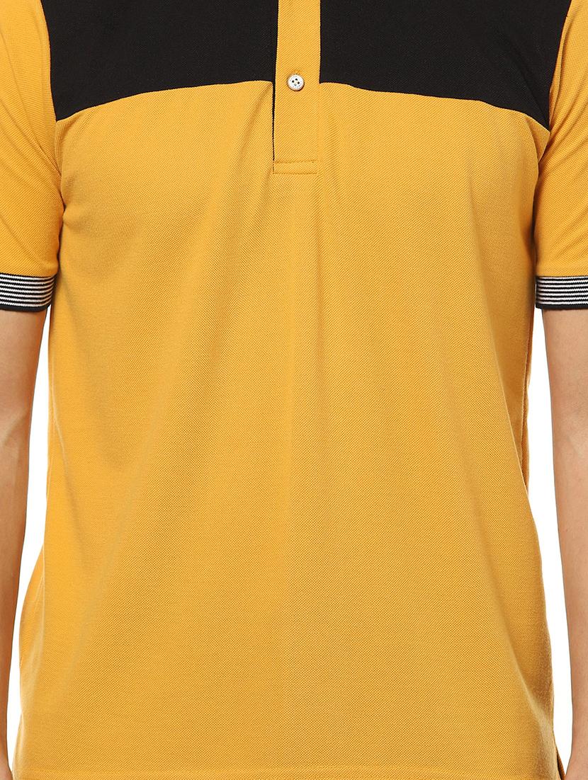yellow color block polo t-shirt - 17274752 - Zoom Image - 5