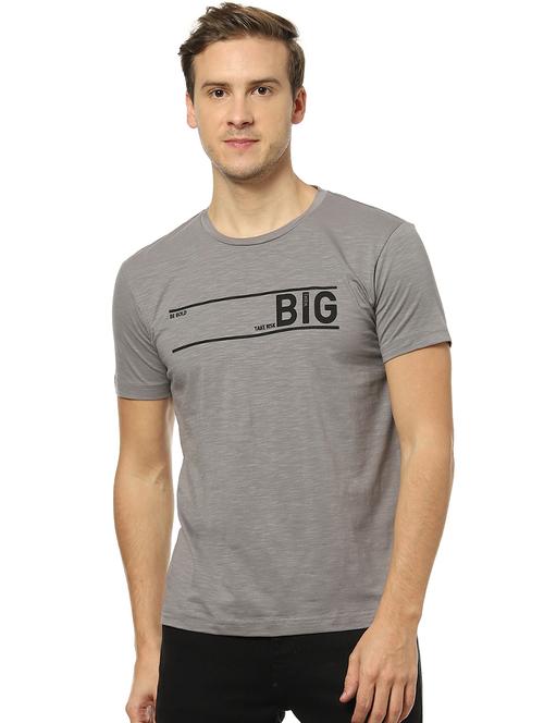 grey chest print t-shirt - 17274754 - Standard Image - 1