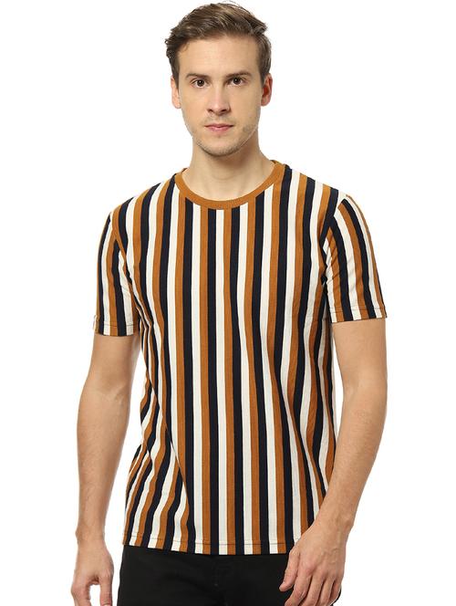 brown striped t-shirt - 17274760 - Standard Image - 1