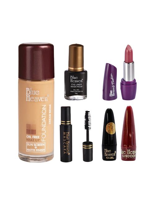 blue heaven pack of foundation,eyeliner,mascara,kajal,sindoor,fashion lipstick shade-16 - 17274867 - Very Small Image - 1