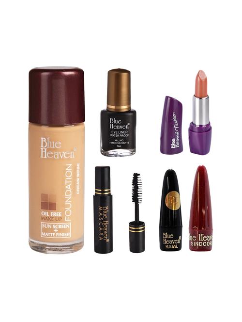 blue heaven pack of foundation,eyeliner,mascara,kajal,sindoor,fashion lipstick shade-18 - 17274869 - Standard Image - 1