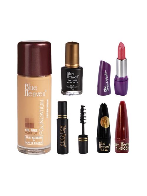blue heaven pack of foundation,eyeliner,mascara,kajal,sindoor,fashion lipstick shade-20 - 17274871 - Very Small Image - 1