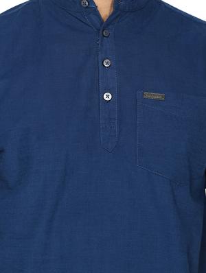 navy blue solid short kurta - 17274878 - Standard Image - 5