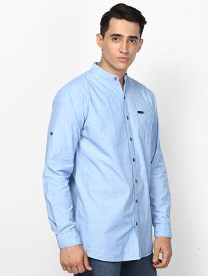 light blue solid casual shirt - 17274881 - Standard Image - 2