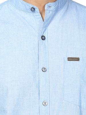 light blue solid casual shirt - 17274881 - Standard Image - 5