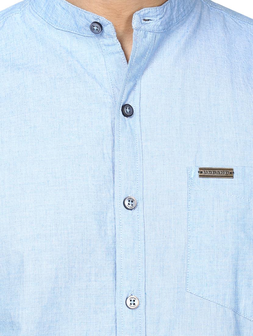 light blue solid casual shirt - 17274881 - Zoom Image - 5