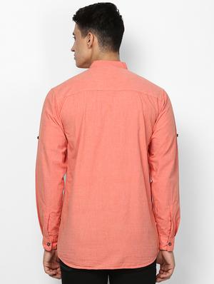 peach solid casual shirt - 17274882 - Standard Image - 3