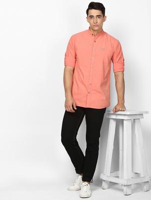 peach solid casual shirt - 17274882 - Standard Image - 4