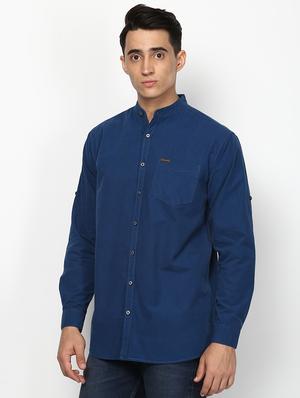 navy blue solid casual shirt - 17274884 - Standard Image - 2