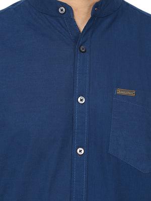 navy blue solid casual shirt - 17274884 - Standard Image - 5