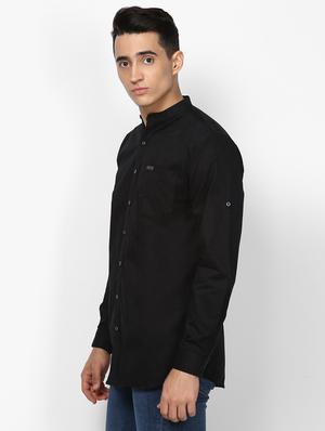 black solid casual shirt - 17274885 - Standard Image - 2