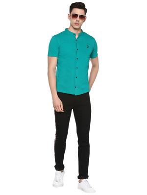 green solid casual shirt - 17274887 - Standard Image - 4