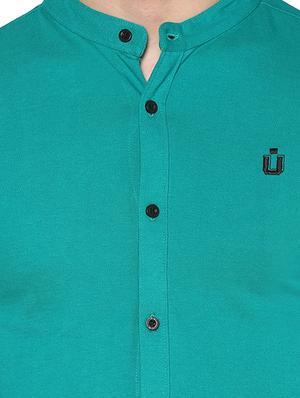 green solid casual shirt - 17274887 - Standard Image - 5