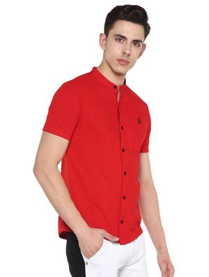 red solid casual shirt - 17274888 - Standard Image - 2