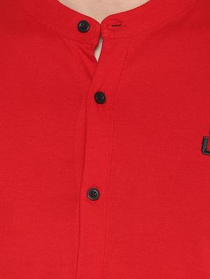 red solid casual shirt - 17274888 - Standard Image - 5