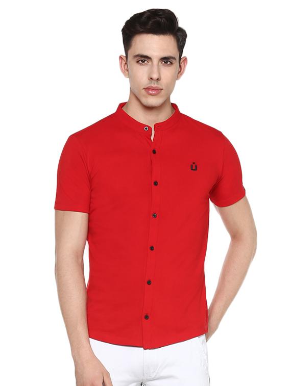 red solid casual shirt - 17274888 - Zoom Image - 1