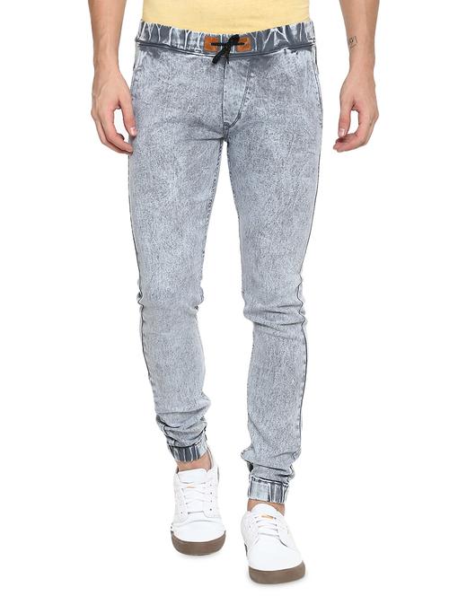 grey washed denim jogger - 17274905 - Standard Image - 1