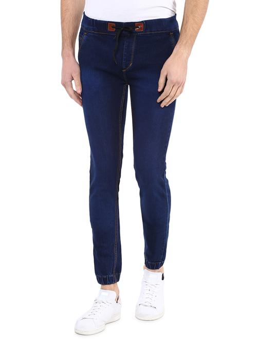 dark blue solid denim jogger - 17274916 - Standard Image - 1