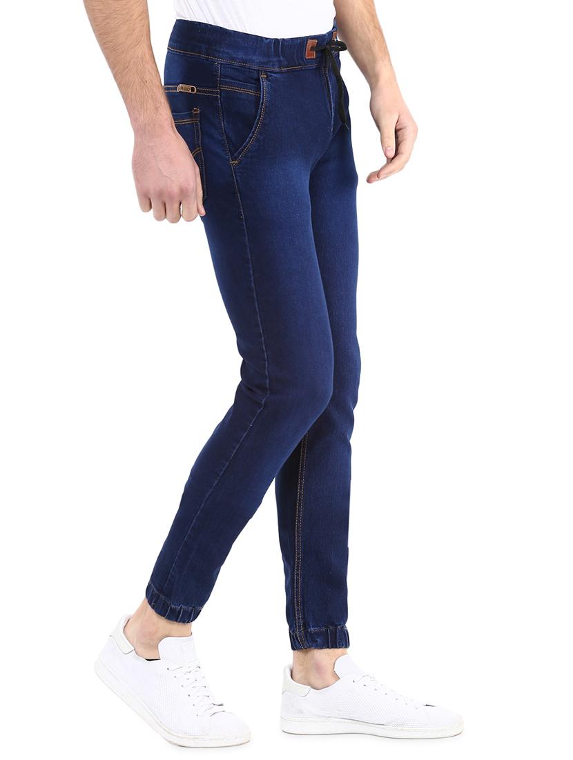 dark blue solid denim jogger - 17274916 - Zoom Image - 2