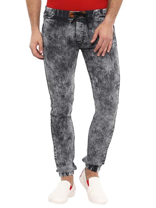 grey washed denim joggers - 17274920 - Standard Image - 1