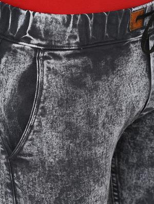 grey washed denim joggers - 17274920 - Standard Image - 5