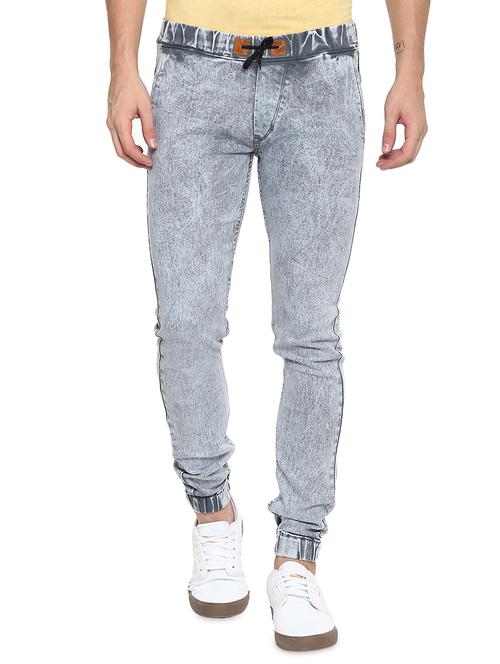 grey washed denim jogger - 17274921 - Standard Image - 1